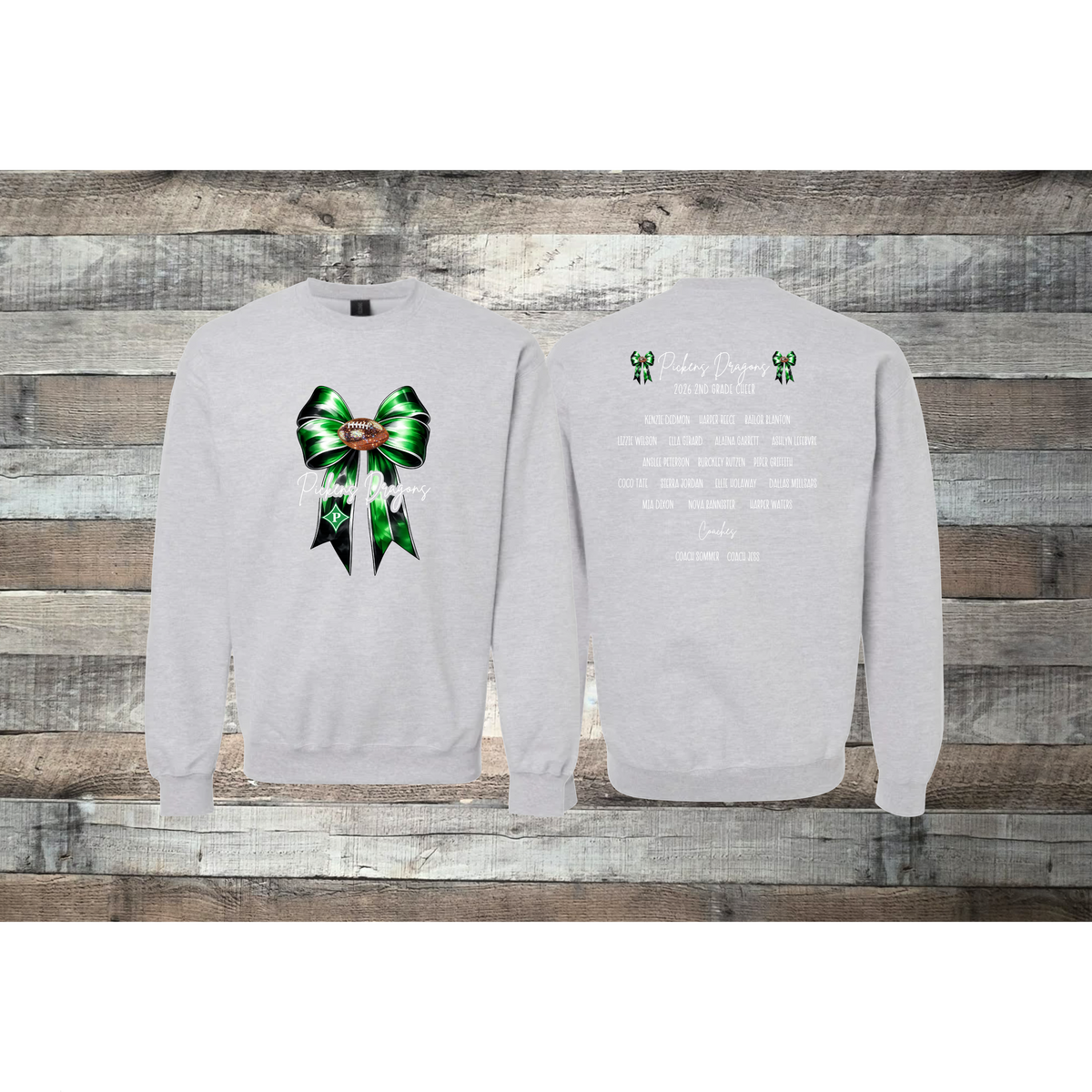 Pickens Dragons Cheer 2nd Grade Roster Crewneck Sweatshirt