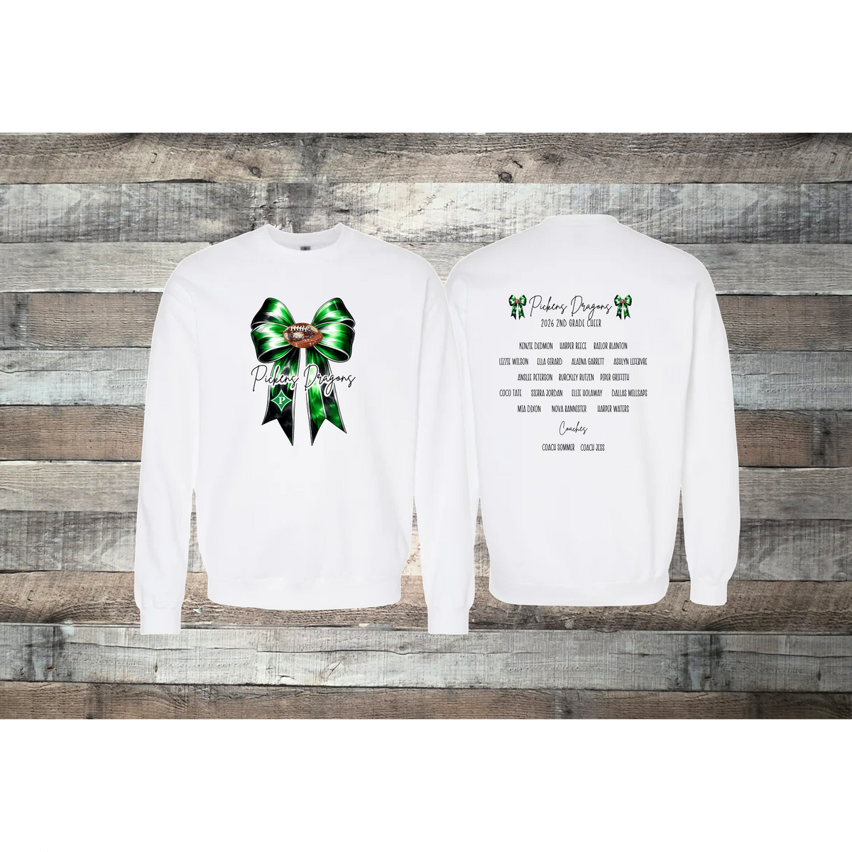 Pickens Dragons Cheer 2nd Grade Roster Crewneck Sweatshirt