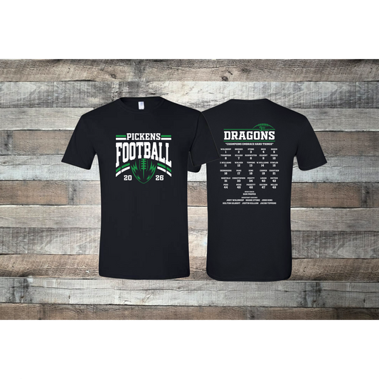 Pickens Dragons Football 3rd Grade Roster T-shirt