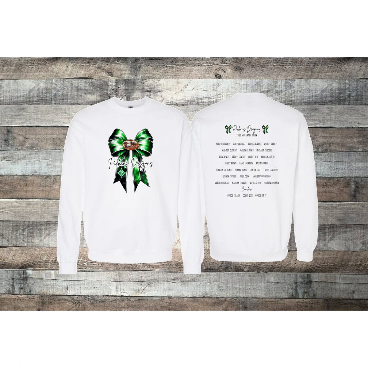 Pickens Dragons Cheer 4th Grade Roster Crewneck Sweatshirt