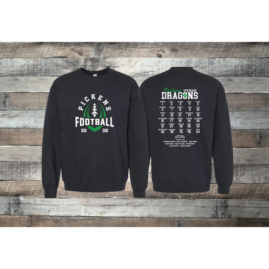 Pickens Dragons Football 4th Grade Roster Crewneck Sweatshirt