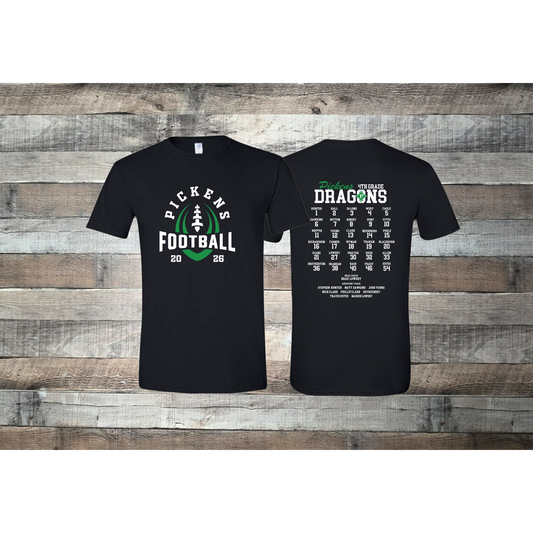 Pickens Dragons Football 4th Grade Roster T-shirt
