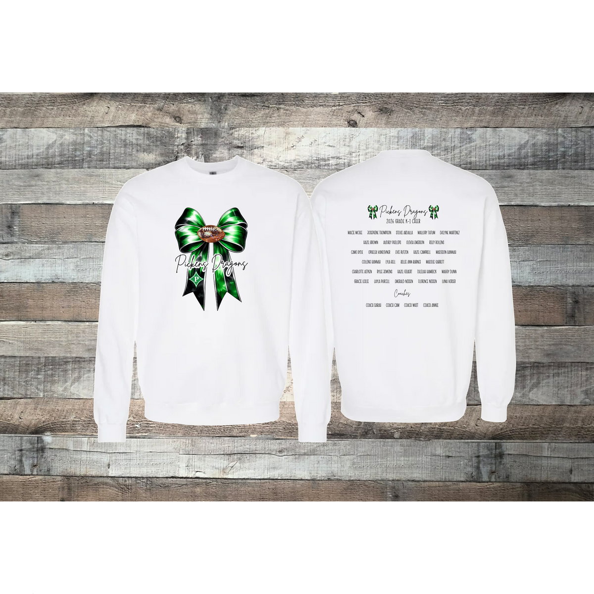 Pickens Dragons Cheer K-1 Roster Crewneck Sweatshirts