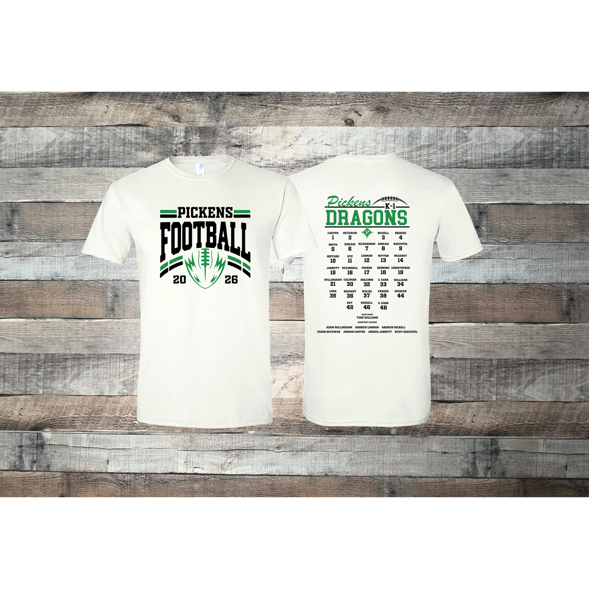 Pickens Dragons Football 2nd Grade Roster T-shirt