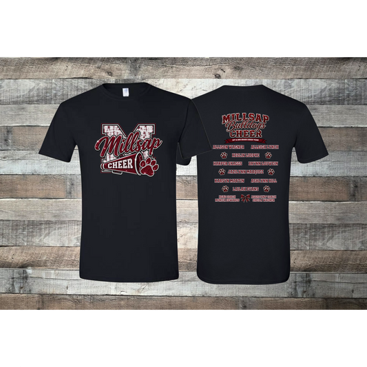 Millsap Bulldogs 1st & 2nd Grade Cheer Squad T-shirt (Monica Edwards' Team)